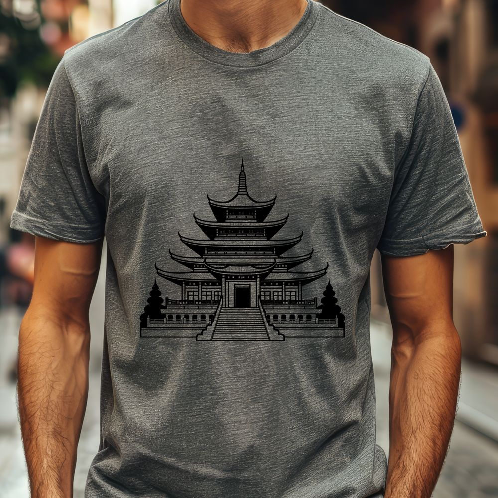 Beautiful Buddhist Architecture Vector Design Buddhist temple architecture designed as a vector graphic SVG image for digital use and cutting machines.