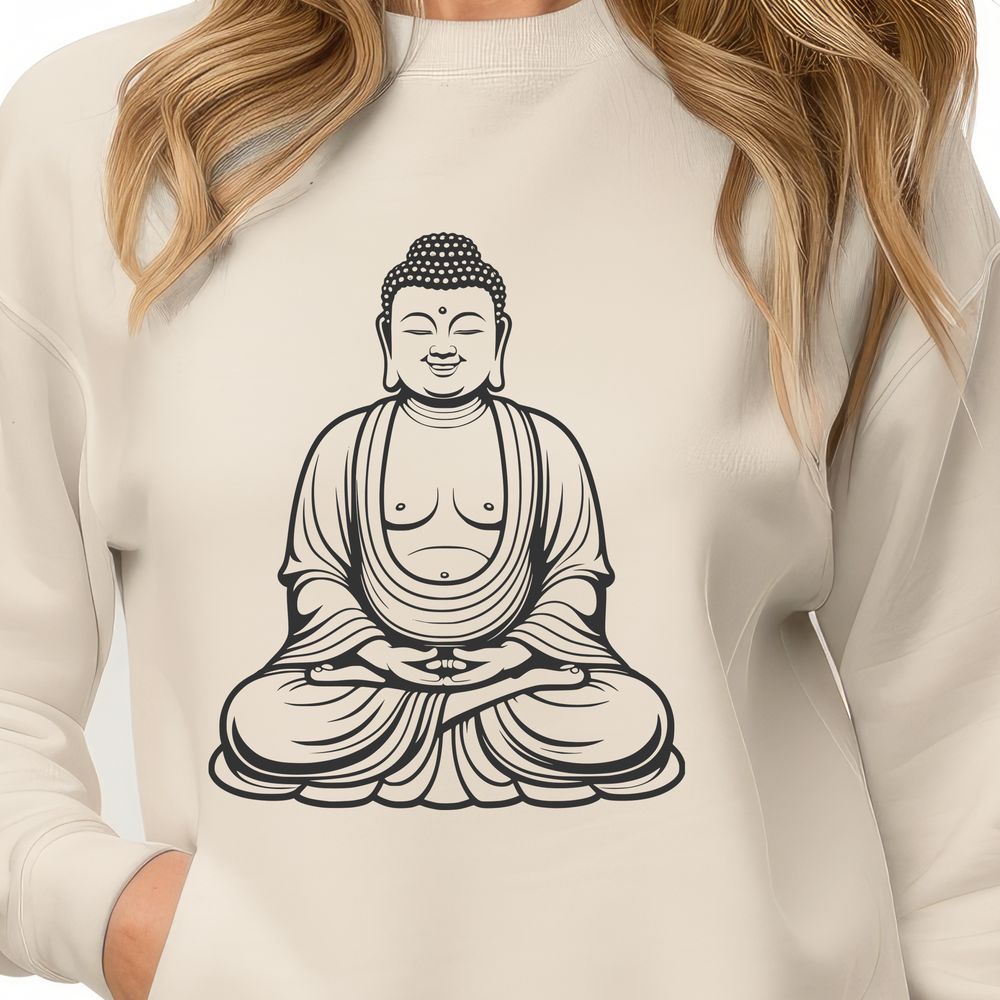 Buddha Vector Art A digital representation of a Buddha statue in vector format, suitable for various design applications.