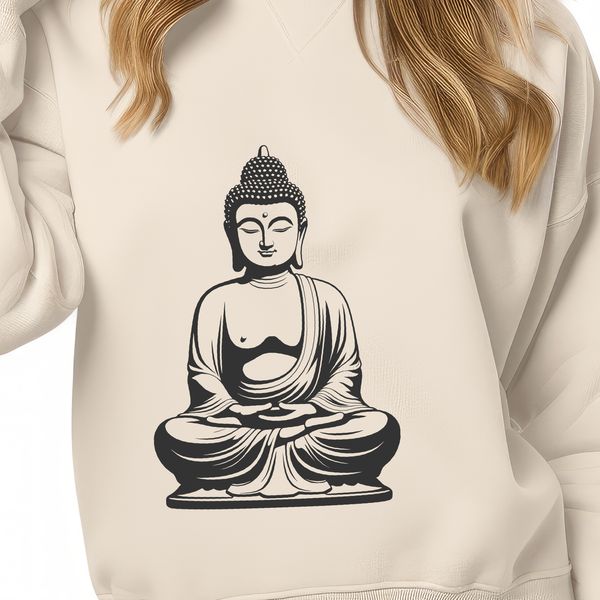 Buddha in Contemplation A detailed illustration of a Buddha in a meditative pose.