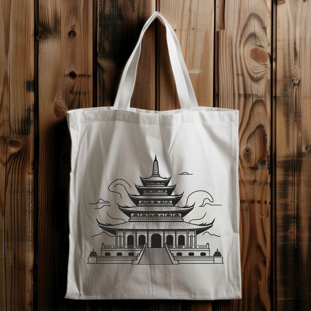 Free Clip Art Buddhist Temple A simple Buddhist temple building with traditional architectural features and ornaments.