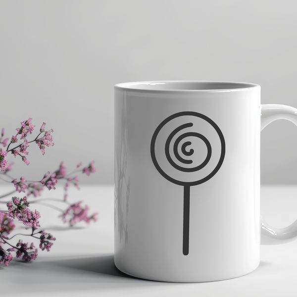 Colorful Candy Symbol A colorful lollipop with a stick, ideal for vector graphics and design projects.
