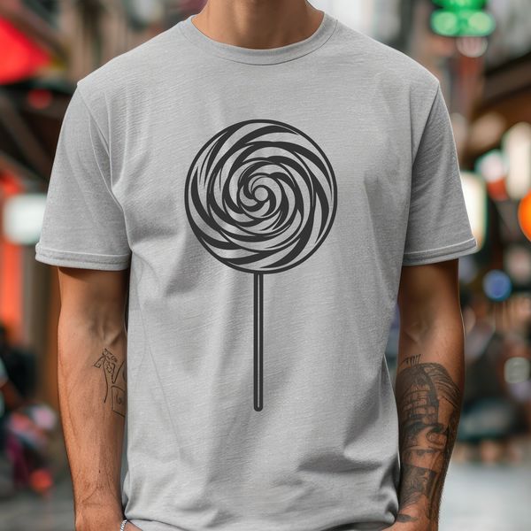 Swirly Lollipop Design Vector Art Colorful vector illustration of a lollipop with swirl design on stick.
