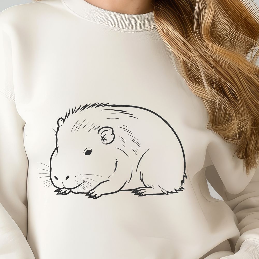 Cute Capybara Vector Illustration A vector graphic illustration of a sleeping capybara.