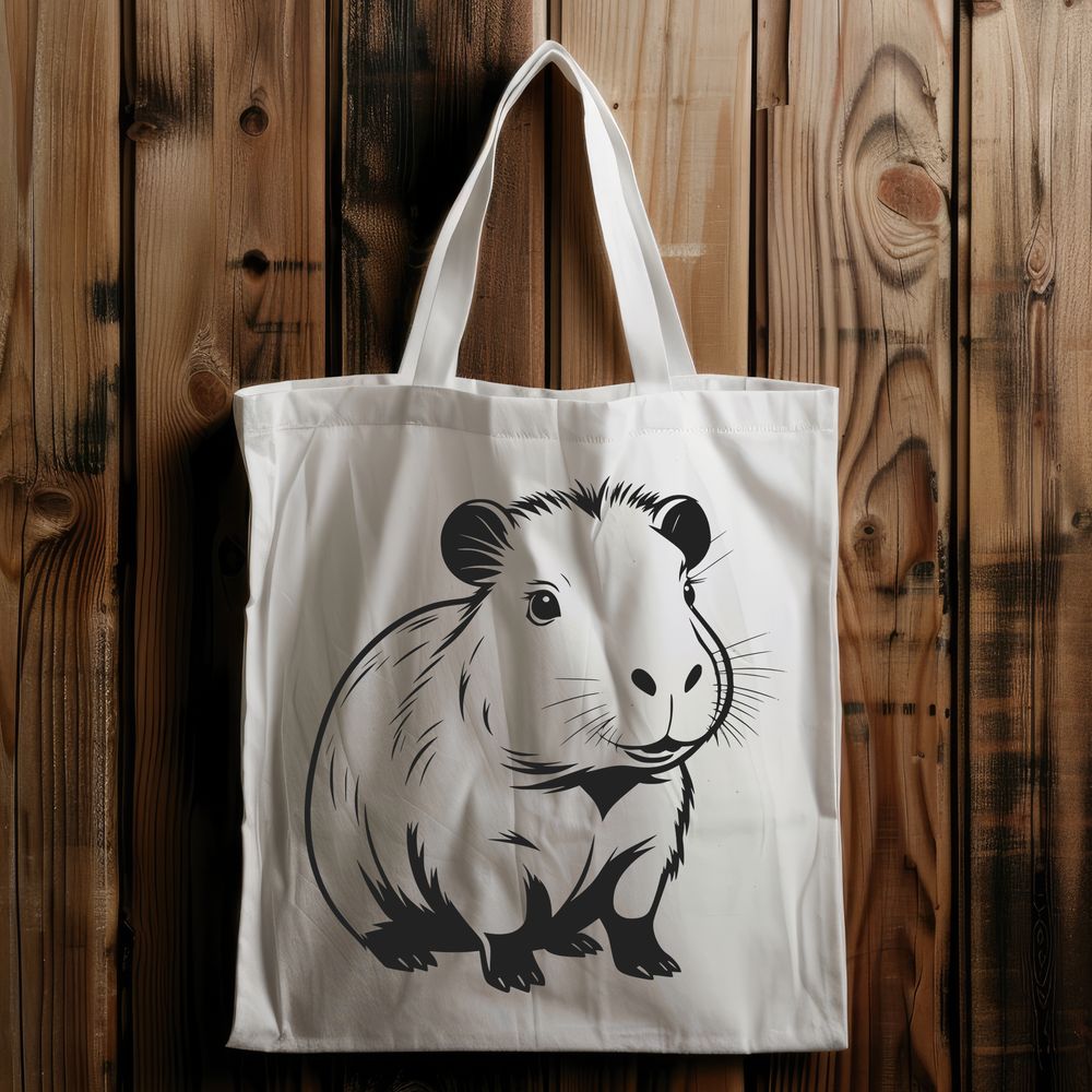 Cute South American Rodent Illustration A vector graphic representation of a capybara, an animal commonly found in grasslands and wetlands.