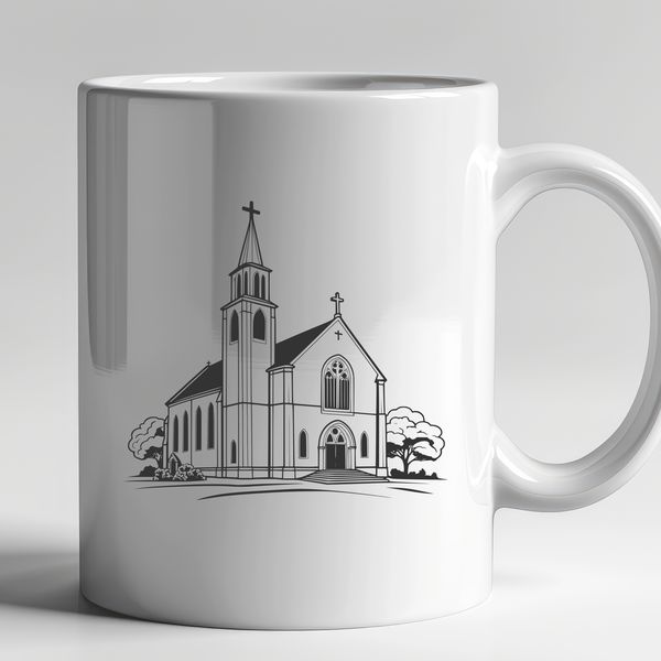 Beautiful Catholic Church Design in Vector Format Catholic church building architectural design in vector format