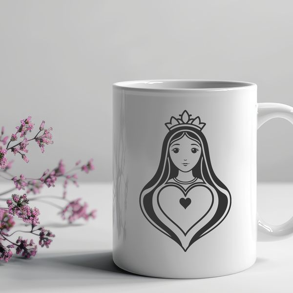 Free Vector Art Religious Symbol A detailed vector illustration of a stylized heart with the phrase Immaculate Heart inscribed in a circular border.