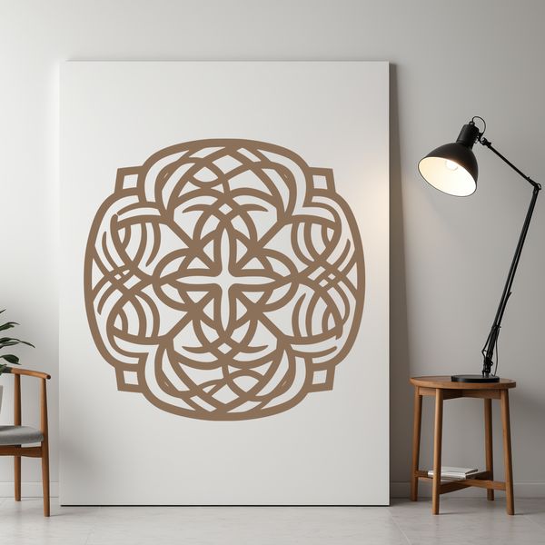 A traditional Celtic-inspired vector graphic featuring intricate patterns and ornate shapes.