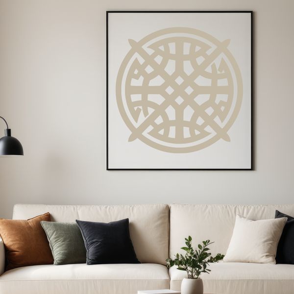 Ornate Celtic pattern silhouette with intricate embellishment details.