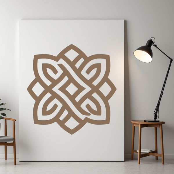 Detailed Celtic pattern featuring intricate shapes and ornate embellishments.