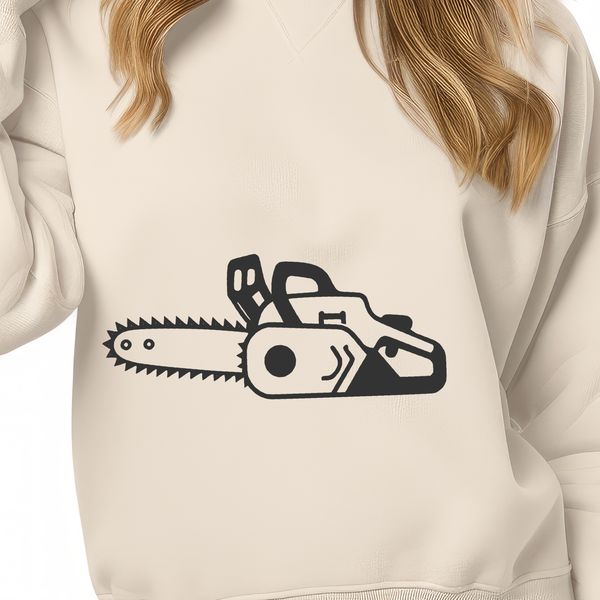 Chainsaw Illustration Vector Design A detailed illustration of a chainsaw tool in a vector format.