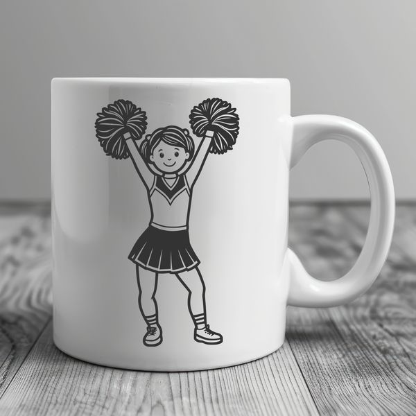 Free Vector Cheerleading Graphic A vector graphic illustration of a female cheerleader in athletic attire.