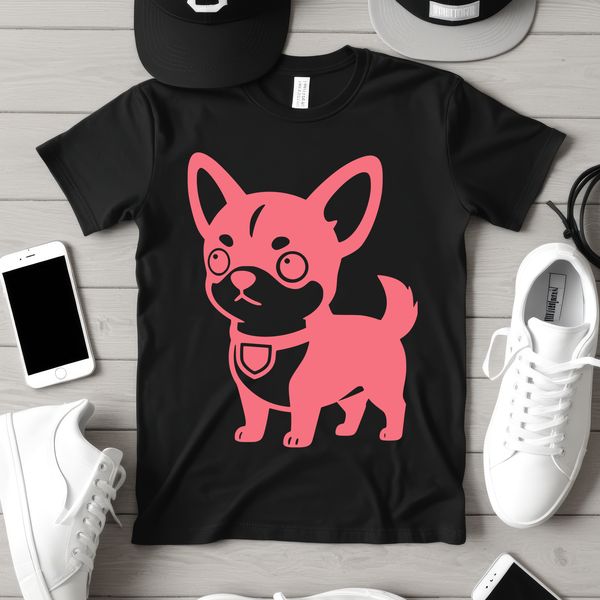 A cute, small dog breed, illustrated as a vector graphic in simple lines.