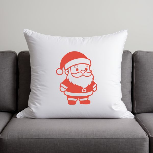 A vector illustration of a smiling Santa Claus in a festive red suit with white trim.