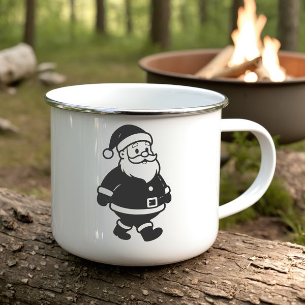 Illustration of a jolly Father Christmas character in a festive holiday setting.