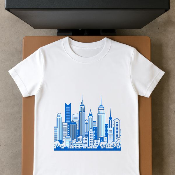 Urban Cityscape Vector Illustration An urban landscape with a collection of buildings, including skyscrapers, office complexes, and residential areas.