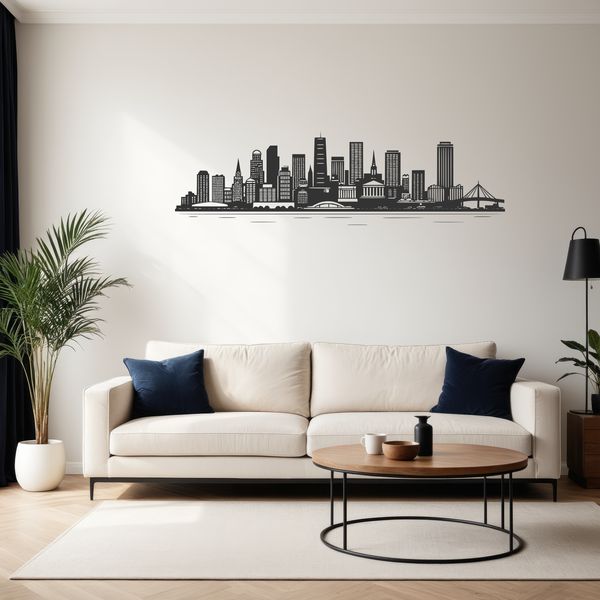 Urban metropolis with skyscrapers and buildings in a digital vector format.