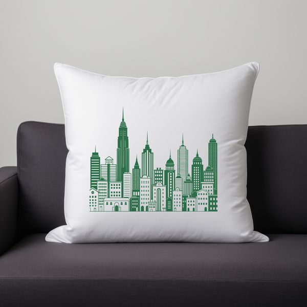 Urban Skyscraper Cityscape Vector Art An urban landscape of interconnected skyscrapers and buildings in a modern city.