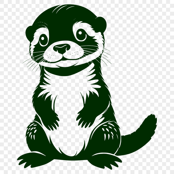 Water Wildlife SVG Design A digital illustration of a river otter in a natural environment.