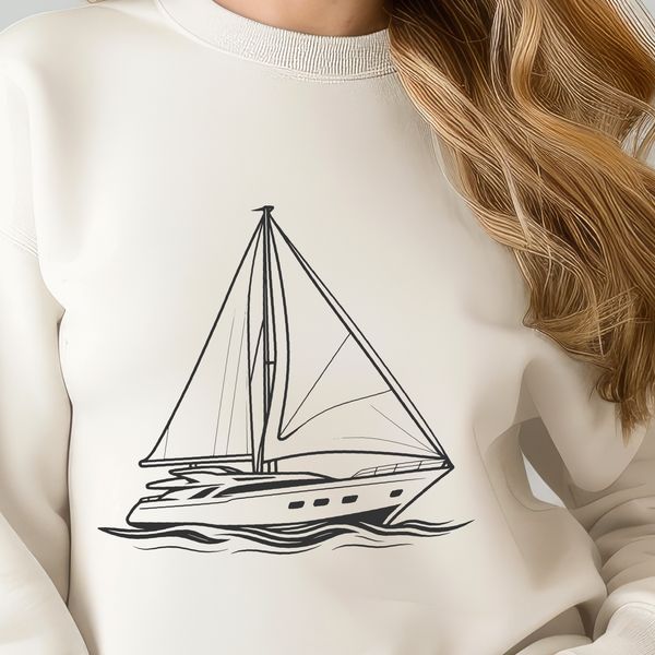 Simple Boat Graphic A simple graphic representation of a boat for use in digital design.