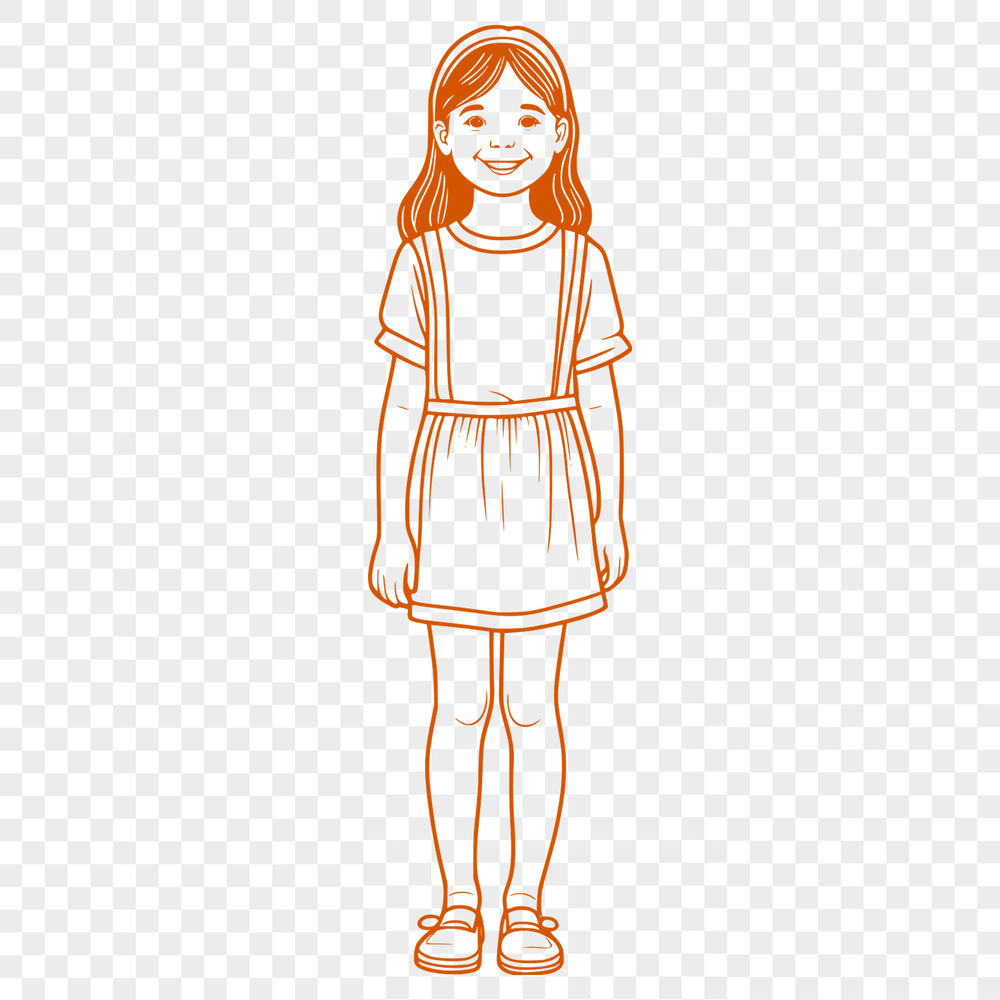 Free Vector Art Design for Kids A young girl illustration created in vector art format.