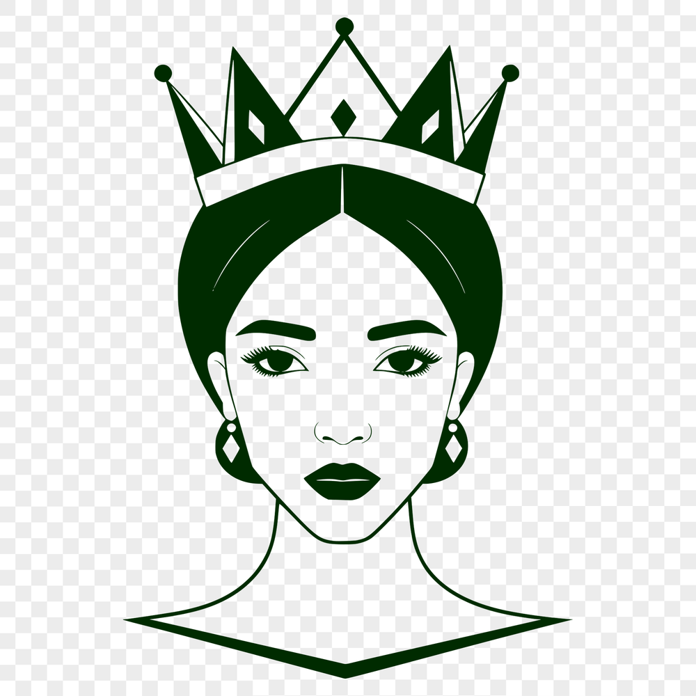 Royal Female Portrait in Medieval Attire A digital illustration of a female royal figure in medieval attire.