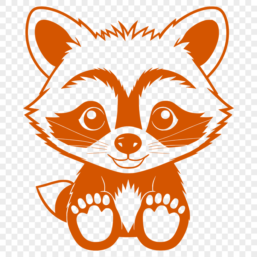 Cute Cartoon Raccoon SVG Clip Art Design A cartoon raccoon illustration created as a vector graphic in SVG format.