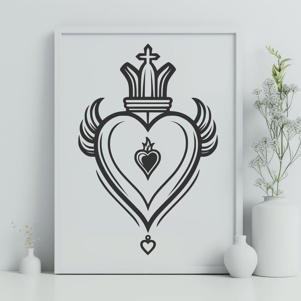 Sacred Heart Vector Symbol SVG vector design of the Sacred Heart symbol in a religious context.