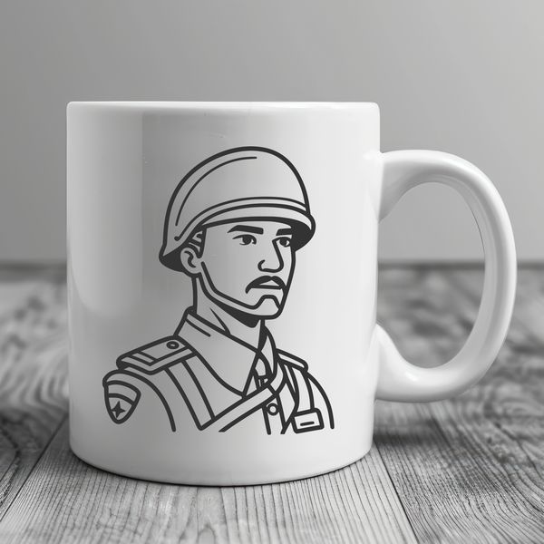 Uniformed Man Illustration A vector illustration of a man in military uniform, suitable for various design applications.