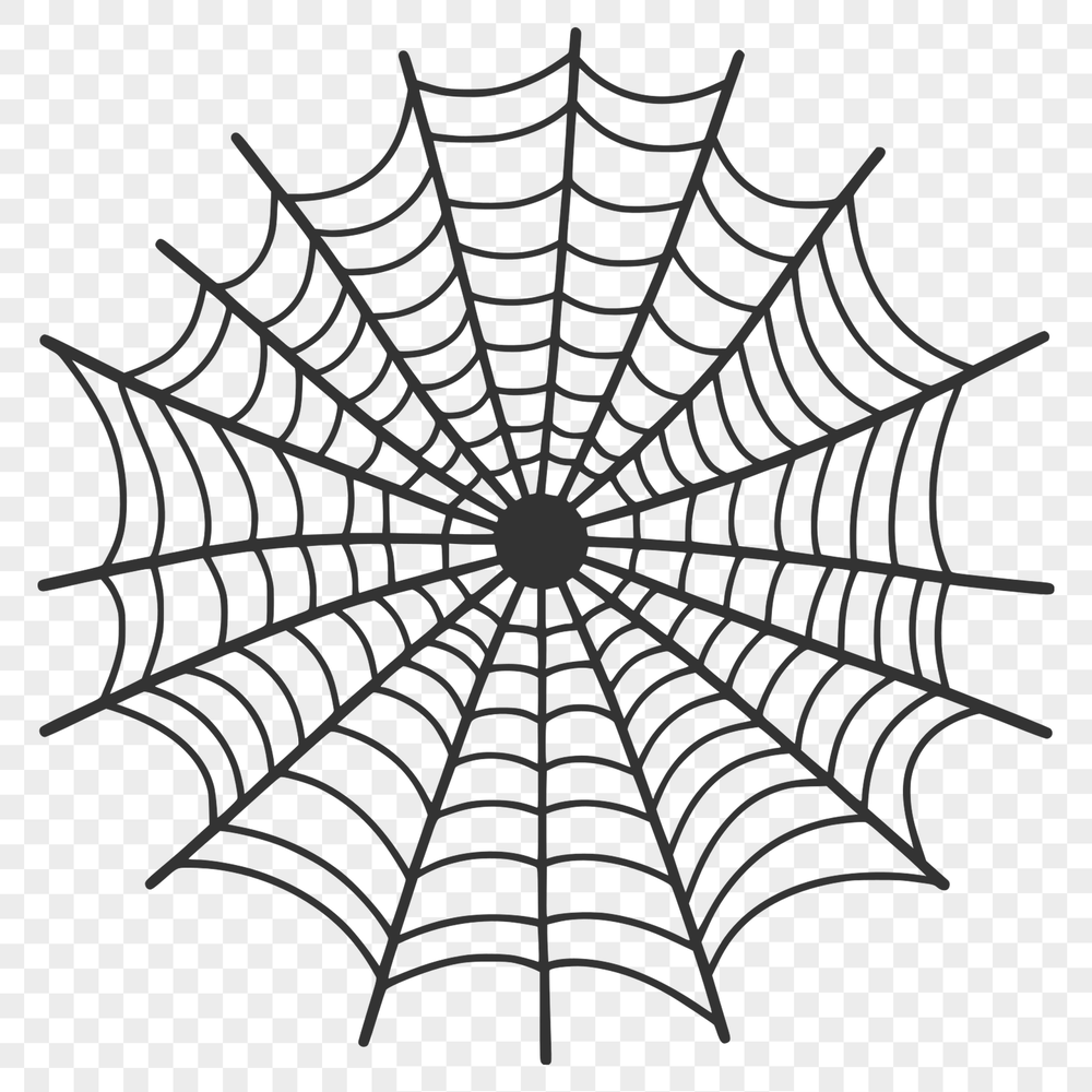 Free SVG Spider Web Design A detailed illustration of a delicate spider web made up of intricate lines and shapes.