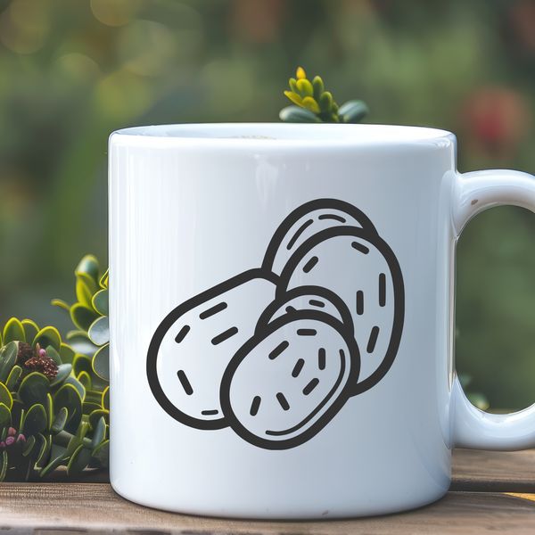 Potato Design Vector Art A stylized illustration of a potato with simple shapes and clean lines.
