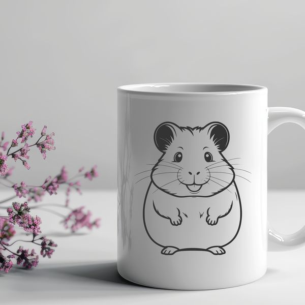 Free Hamster Clip Art SVG A small, cute hamster sitting on its hind legs, used as a digital icon or vector graphic.