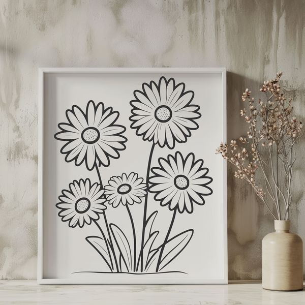 Free Vector Daffodil Alternative - Daisy Design A detailed illustration of a daisy flower, suitable for vector design and commercial or personal use.