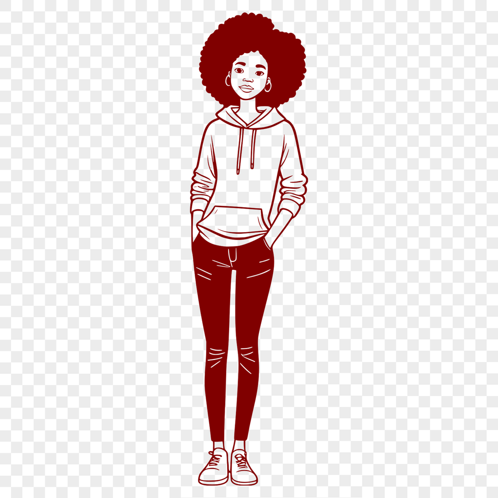 Beautiful Free SVG Clip Art Image A young girl's illustration in vector format.