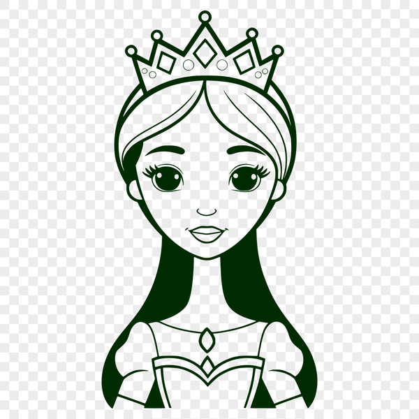 Royal Princess Vector Graphic An SVG vector graphic of a girl dressed as a princess in a royal costume.