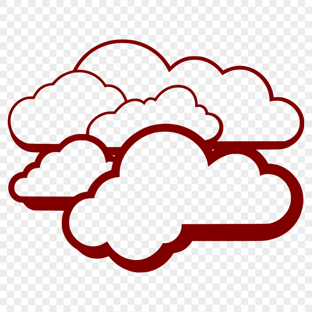 Beautiful White Cloud Silhouette An illustration of a white cloud with puffy texture against a clear blue sky.