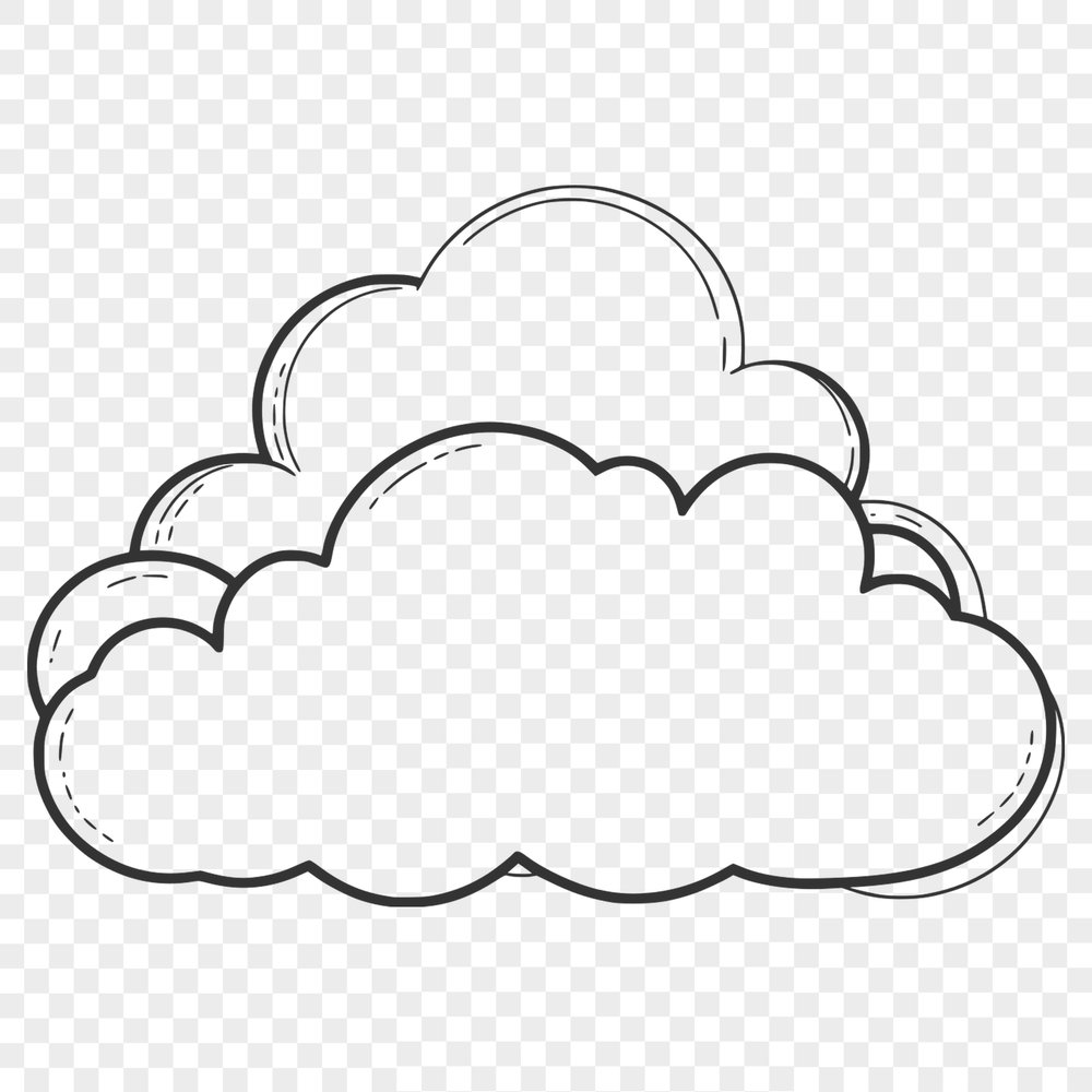 White Cloud Illustration - Free Download A stylized illustration of a white cloud in an SVG format, suitable for web design and digital applications.