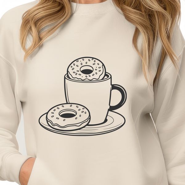A round, sugary treat with glaze and sprinkles on top.