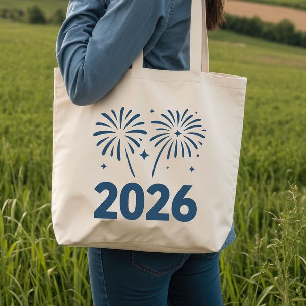 SVG illustration of a New Year's theme with inspirational quotes to mark the start of 2026.