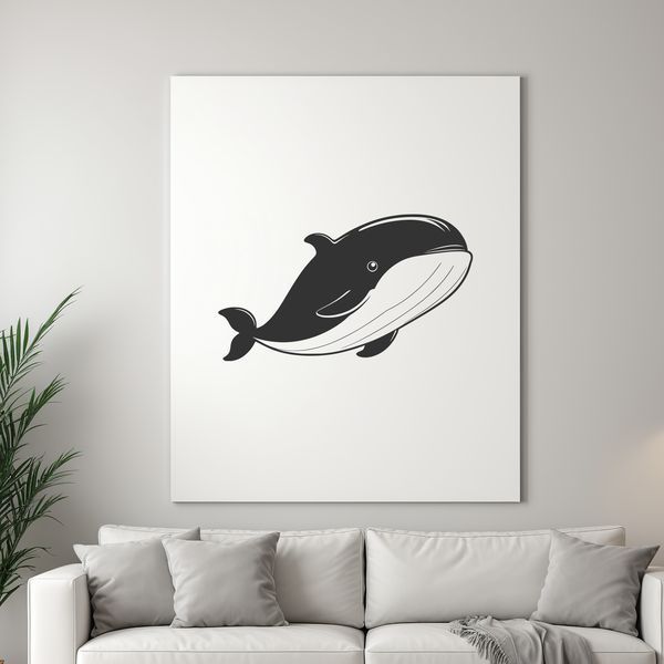 Whale Silhouette Design A digital representation of a whale designed for commercial or personal use with a cutting machine.