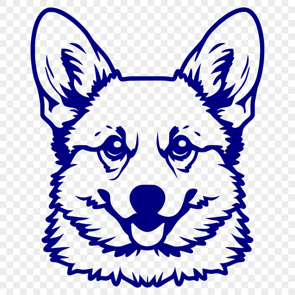 Free Corgi Clip Art A vector graphic representation of a Corgi dog.