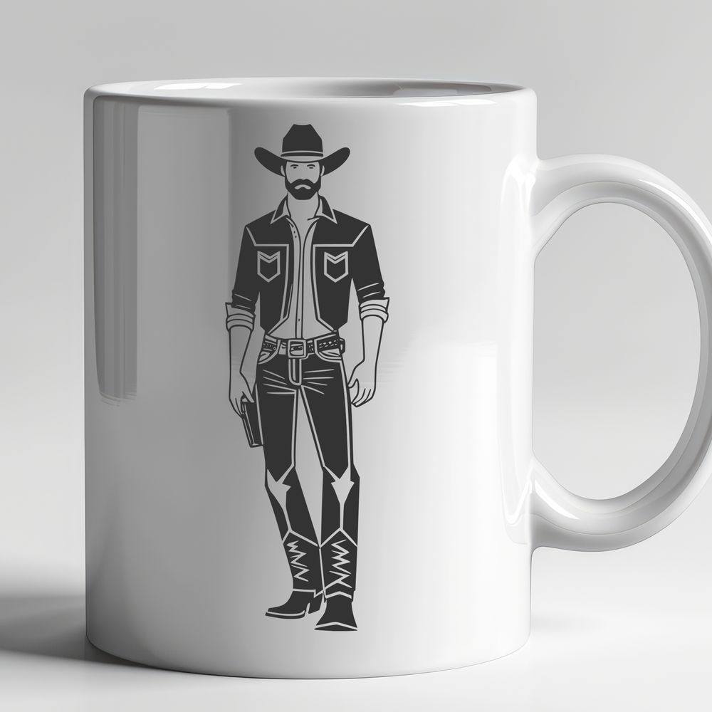 SVG Rodeo Rider Design SVG illustration of a cowboy, designed as vector art for cutting machines and stencils.
