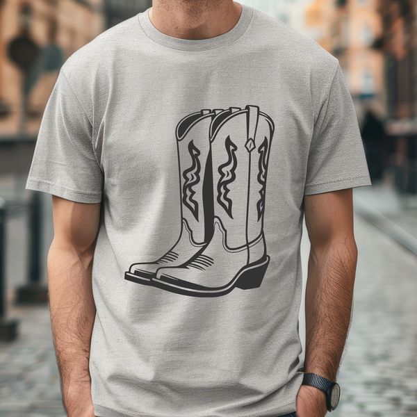 Classic Western Footwear Design A pair of classic cowboy boots with intricate design elements.