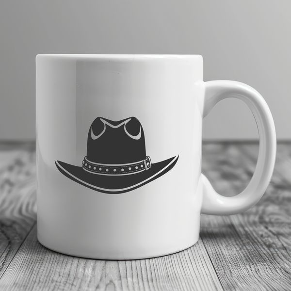 Vector Cowboy Hat Design Graphics A stylized illustration of a classic cowboy hat, designed as a vector graphic.