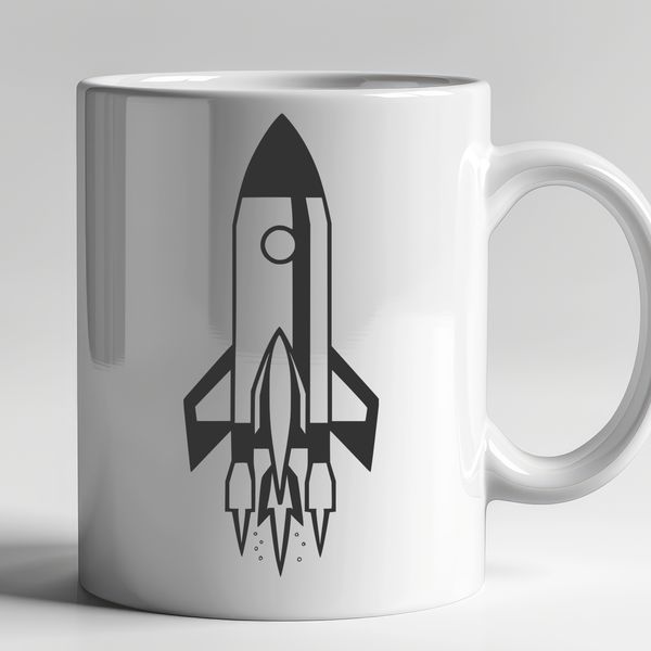 Beautiful Rocket Illustration A digital illustration of a spaceship with sleek lines and futuristic details.