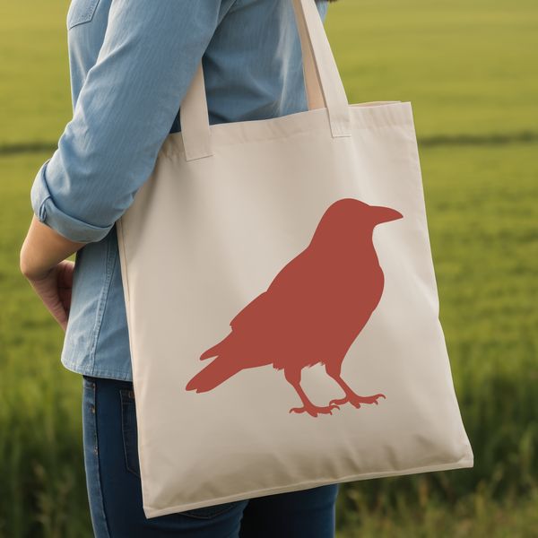 A vector illustration of a crow in silhouette, suitable for commercial or personal use.