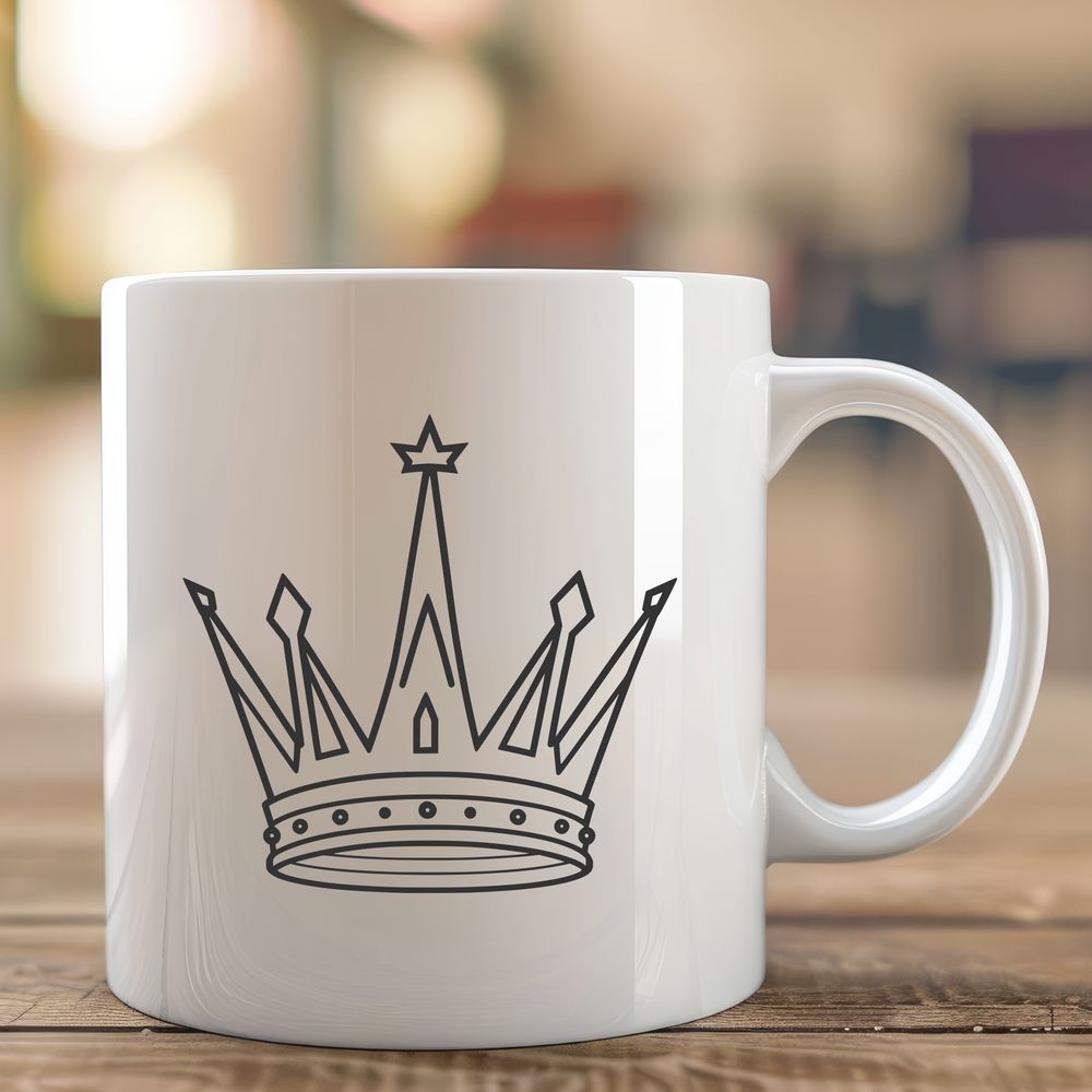 Free Crown Clip Art SVG A digital illustration of a regal crown designed as vector art, suitable for cutting machines and various design software.