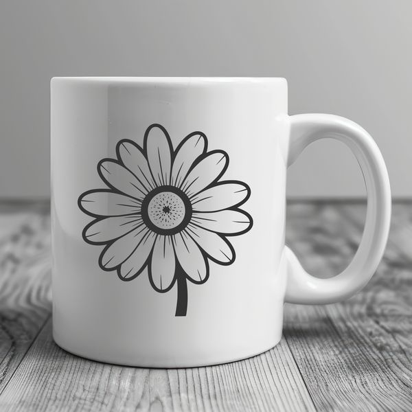 Digital Daisy Flower Icon A stylized digital representation of a daisy flower in vector format.