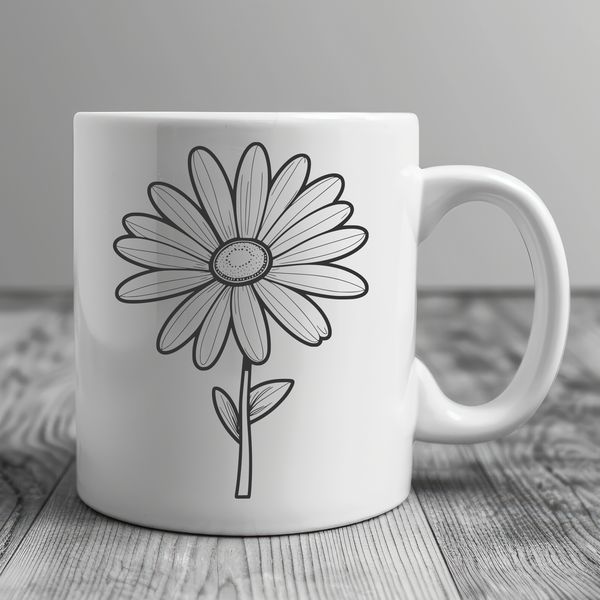 Minimalist Daisy Vector Art Vector art representation of a daisy in a clean and minimalist design style.