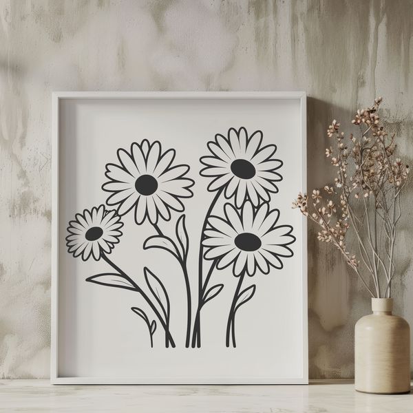 Beautiful Daisy Clip Art A high-quality daisy clip art design available for commercial or personal use as a digital SVG file.