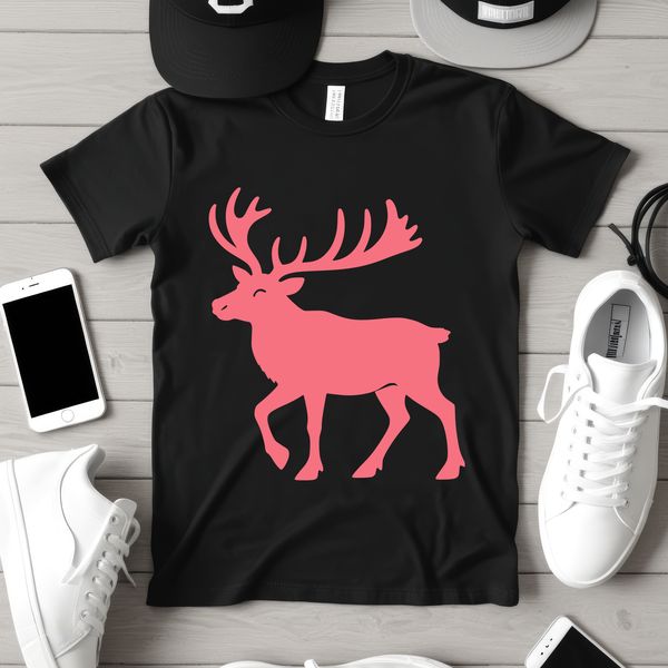 An SVG vector graphic image of a Christmas deer with simple outline design.